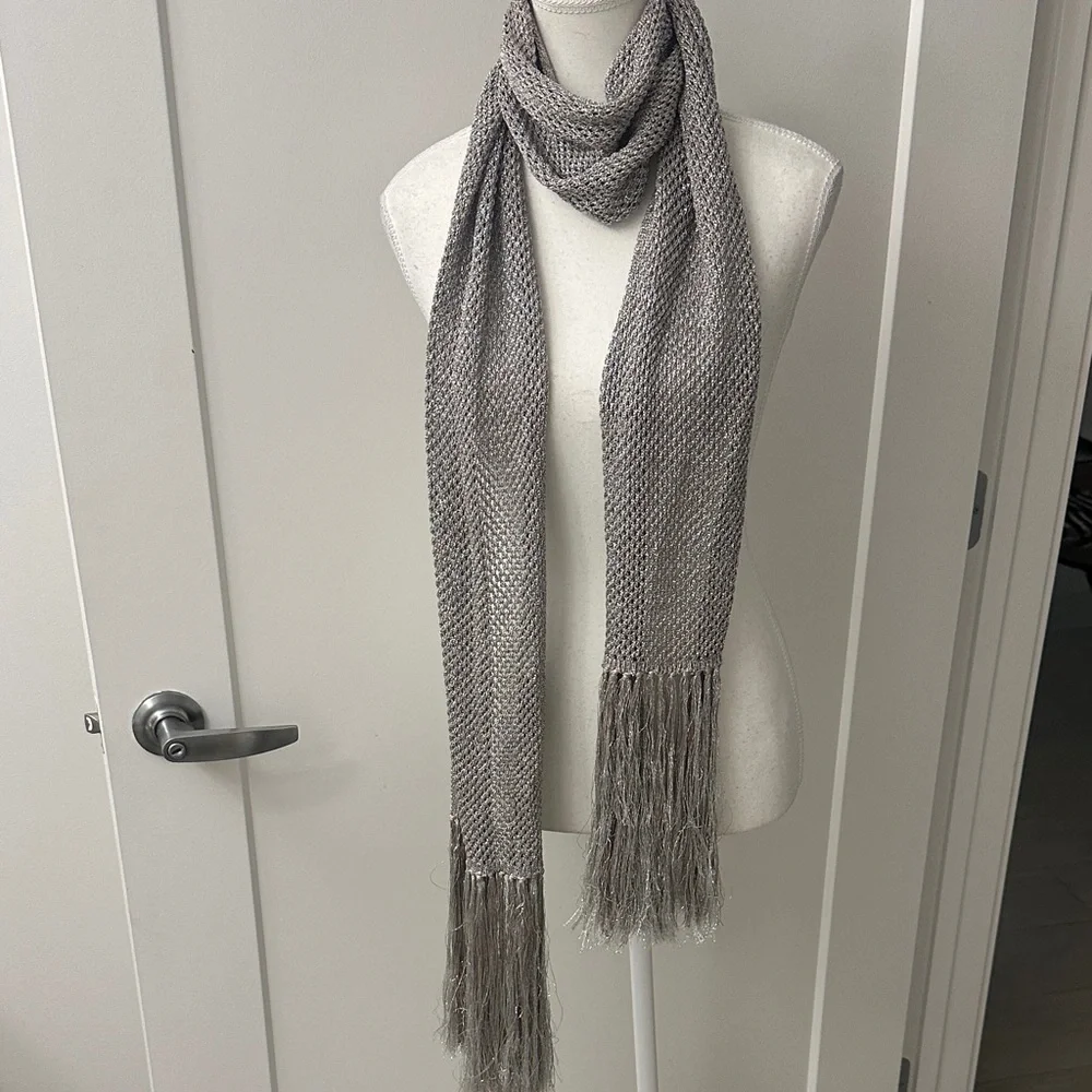 Missoni Smoking Scarf with Fringe RARE Silver - Picture 3 of 6